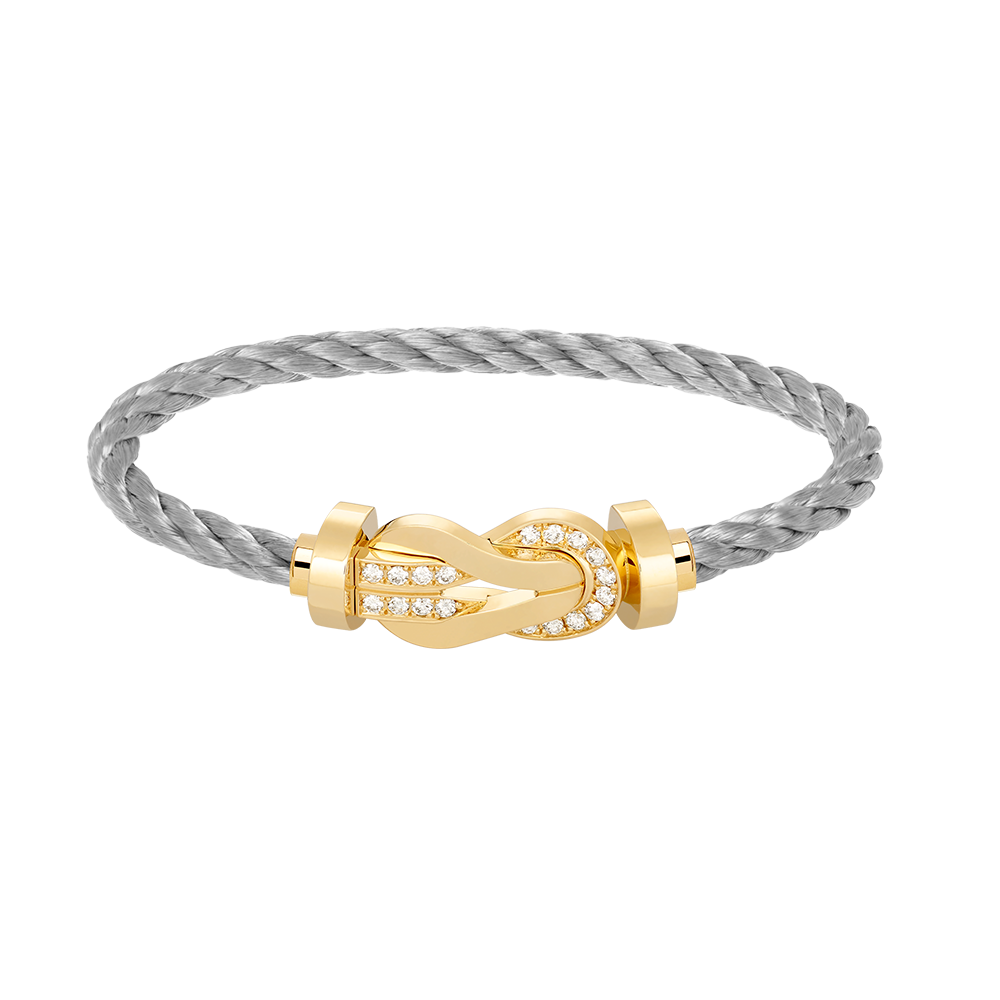[⭐DORISW] CHANCE GROSSES ARMBAND MIT 8-FIGUREN-SCHNALLE UND HALB-DIAMANTBESATZ GOLD