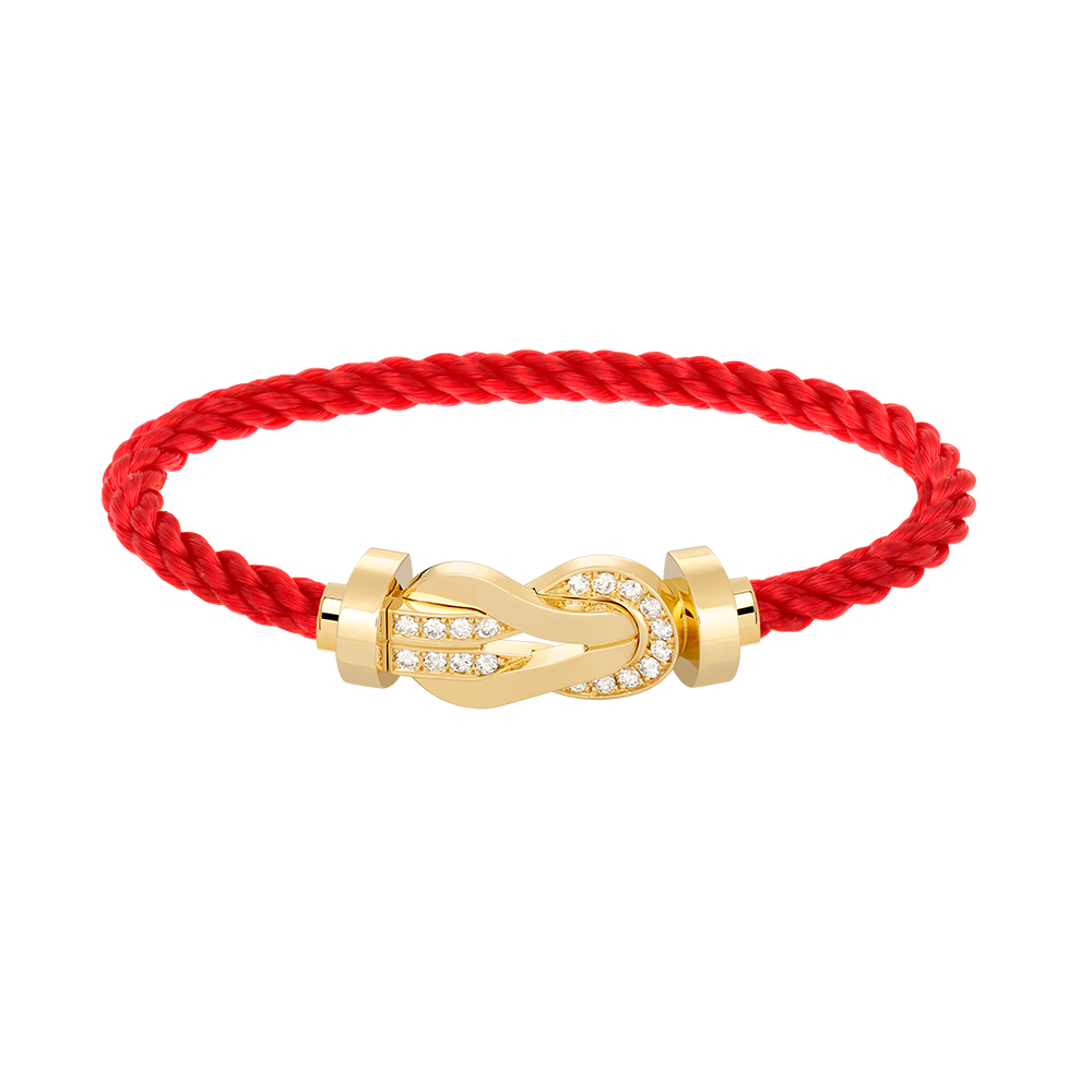 [⭐DORISW] CHANCE GROSSES ARMBAND MIT 8-FIGUREN-SCHNALLE UND HALB-DIAMANTBESATZ GOLD