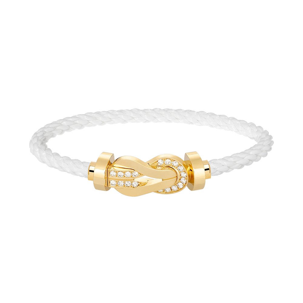 [⭐DORISW] CHANCE GROSSES ARMBAND MIT 8-FIGUREN-SCHNALLE UND HALB-DIAMANTBESATZ GOLD