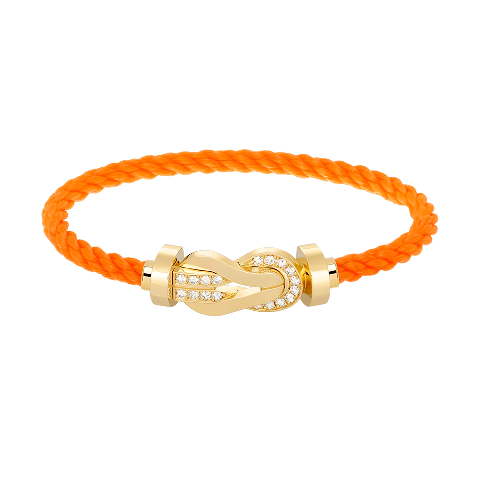 [⭐DORISW] CHANCE GROSSES ARMBAND MIT 8-FIGUREN-SCHNALLE UND HALB-DIAMANTBESATZ GOLD