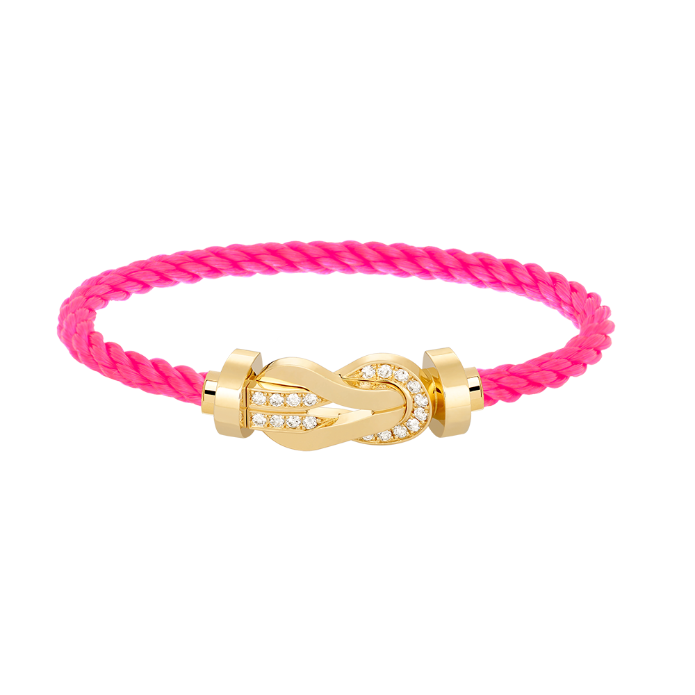 [⭐DORISW] CHANCE GROSSES ARMBAND MIT 8-FIGUREN-SCHNALLE UND HALB-DIAMANTBESATZ GOLD