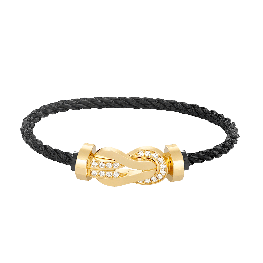 [⭐DORISW] CHANCE GROSSES ARMBAND MIT 8-FIGUREN-SCHNALLE UND HALB-DIAMANTBESATZ GOLD