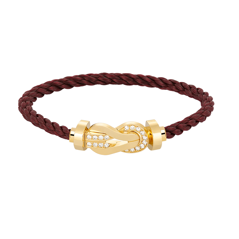 [⭐DORISW] CHANCE GROSSES ARMBAND MIT 8-FIGUREN-SCHNALLE UND HALB-DIAMANTBESATZ GOLD