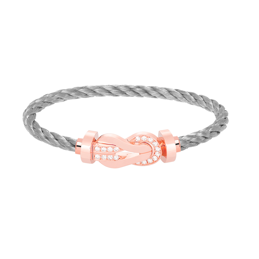 [⭐DORISW] CHANCE LARGE 8-FIGUREN-SCHNALLEN-ARMBAND MIT HALB-DIAMANTBESATZ ROSÉGOLD