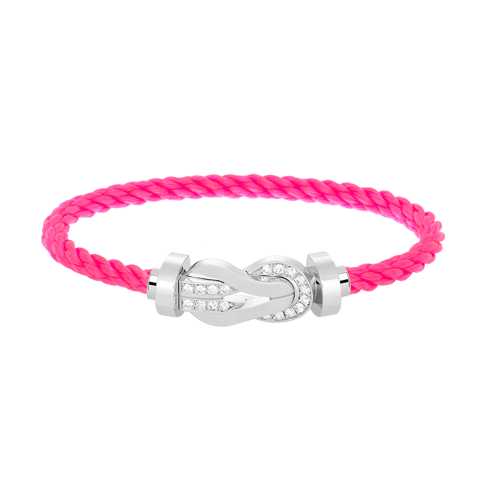 [⭐DORISW] CHANCE GROSSES ARMBAND MIT ACHT-FIGUREN-SCHNALLE UND HALB-DIAMANT-BESATZ SILBER