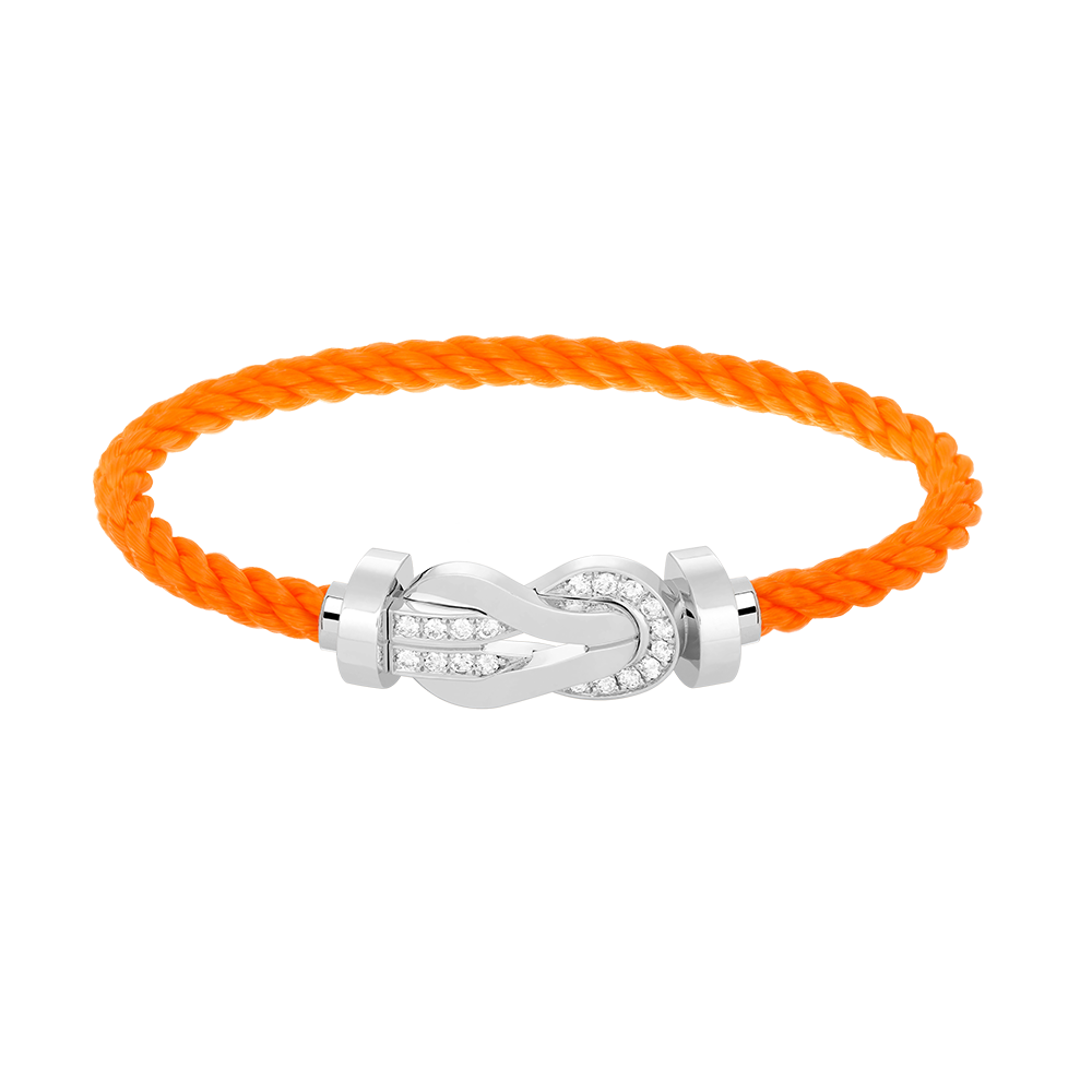 [⭐DORISW] CHANCE GROSSES ARMBAND MIT ACHT-FIGUREN-SCHNALLE UND HALB-DIAMANT-BESATZ SILBER