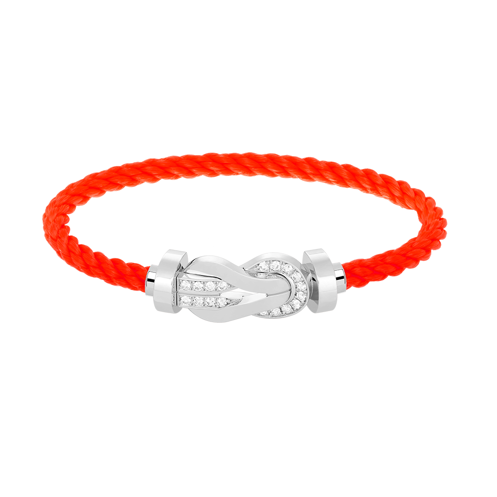 [⭐DORISW] CHANCE GROSSES ARMBAND MIT ACHT-FIGUREN-SCHNALLE UND HALB-DIAMANT-BESATZ SILBER