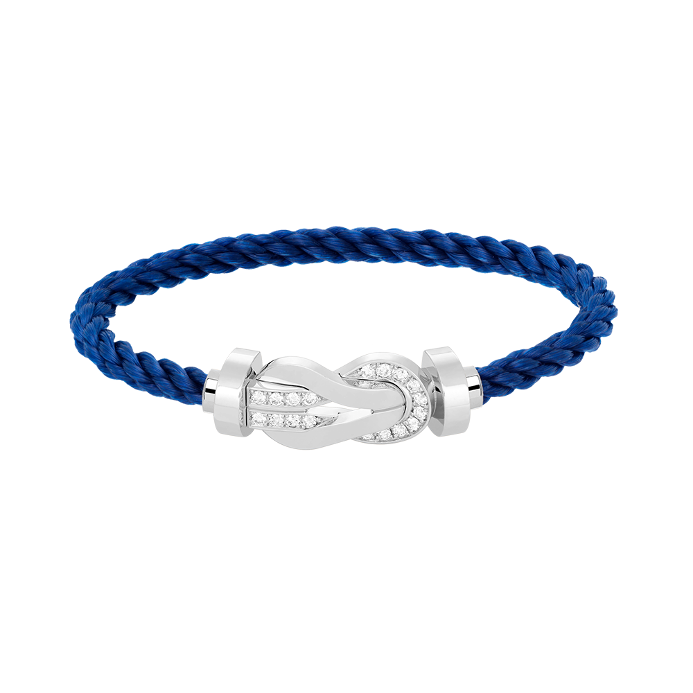[⭐DORISW] CHANCE GROSSES ARMBAND MIT ACHT-FIGUREN-SCHNALLE UND HALB-DIAMANT-BESATZ SILBER