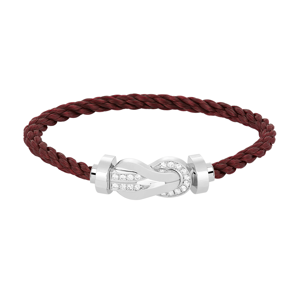 [⭐DORISW] CHANCE GROSSES ARMBAND MIT ACHT-FIGUREN-SCHNALLE UND HALB-DIAMANT-BESATZ SILBER