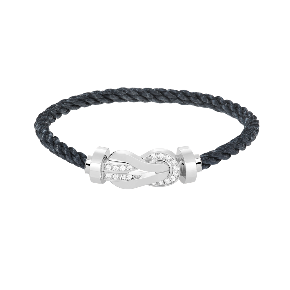 [⭐DORISW] CHANCE GROSSES ARMBAND MIT ACHT-FIGUREN-SCHNALLE UND HALB-DIAMANT-BESATZ SILBER