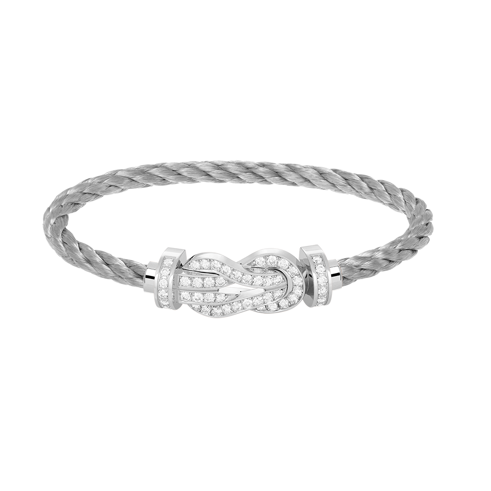 [⭐DORISW] CHANCE GROSSES ARMBAND MIT 8-STELLIGER SCHNALLE UND VOLLBESATZ MIT DIAMANTEN SILBER
