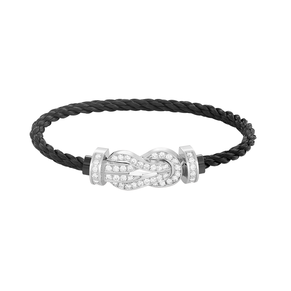 [⭐DORISW] CHANCE GROSSES ARMBAND MIT 8-STELLIGER SCHNALLE UND VOLLBESATZ MIT DIAMANTEN SILBER