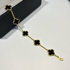 [[⭐DORISW] ]新登場 クローバー 5モチーフ オニキスブレスレットコレクション