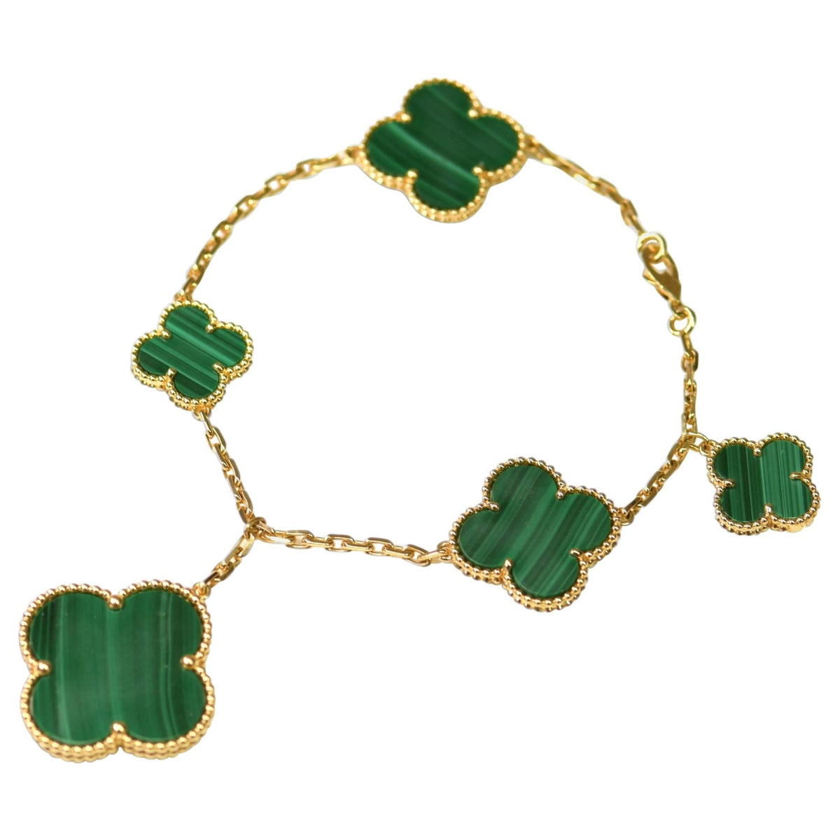 [⭐DORISW] MAGIC CLOVER MALACHITE GOLD BRACELET 5 MOTIFS