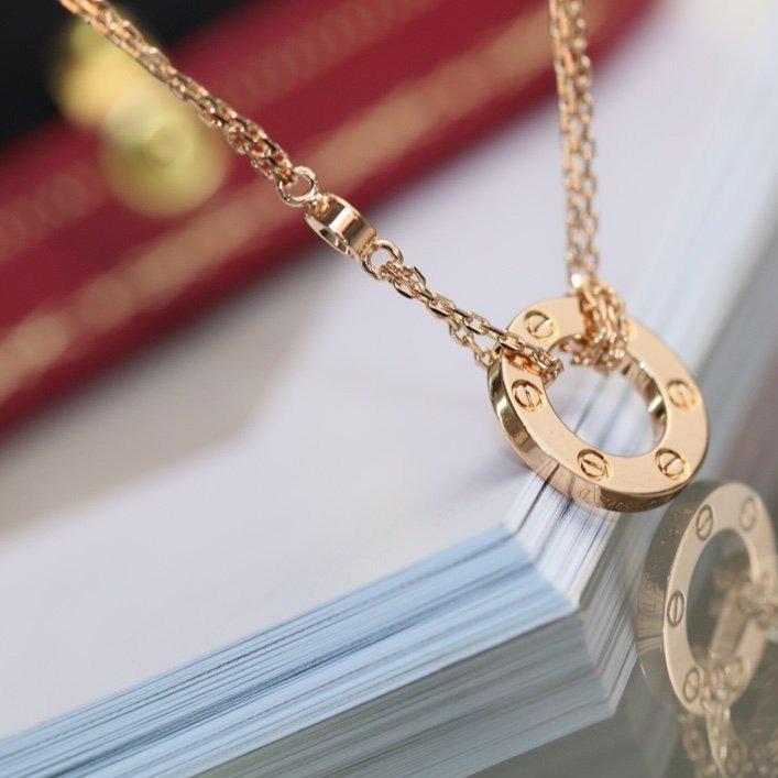 [⭐DORISW] LOVE NECKLACE ADJUSTABLE ROSE GOLD 2 DIAMOND