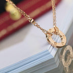 [⭐DORISW] LOVE NECKLACE ADJUSTABLE ROSE GOLD 2 DIAMOND