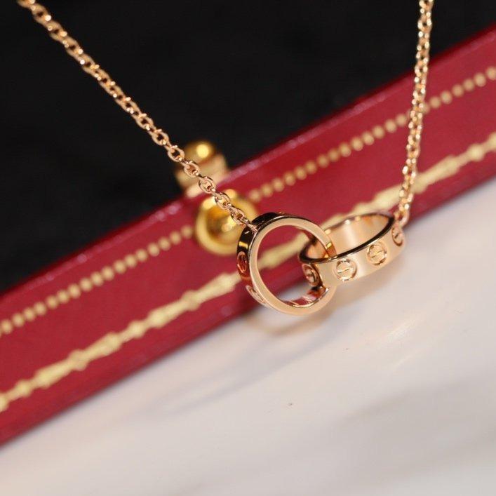 [⭐DORISW] LOVE NECKLACE PINK GOLD AND SILVER