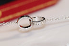 [⭐DORISW] LOVE NECKLACE PINK GOLD AND SILVER