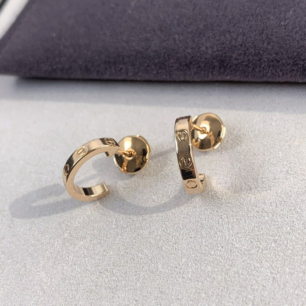 [⭐DORISW] LOVE EARRINGS 2.65MM PINK GOLD