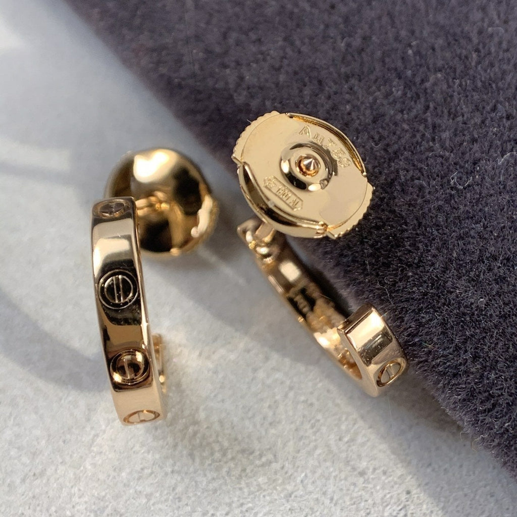 [⭐DORISW] LOVE EARRINGS 2.65MM PINK GOLD