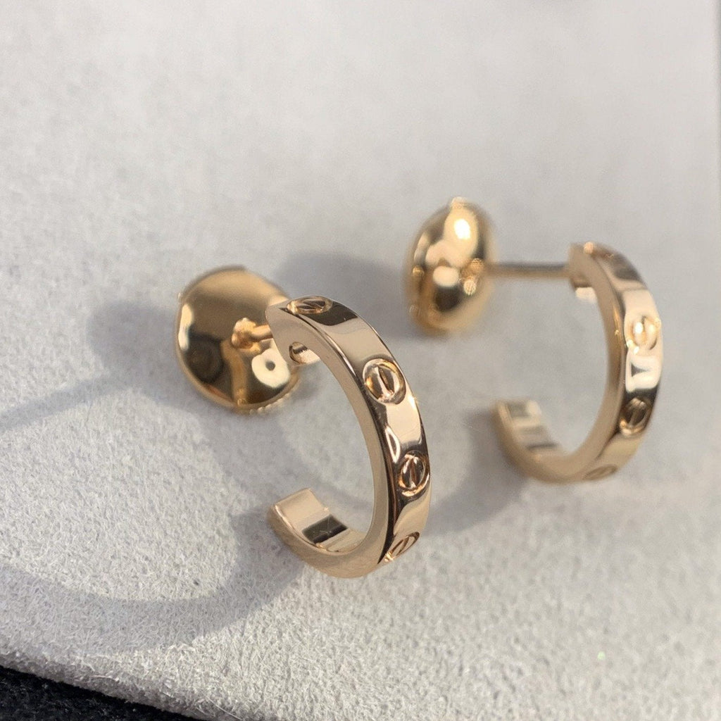 [⭐DORISW] LOVE EARRINGS 2.65MM PINK GOLD