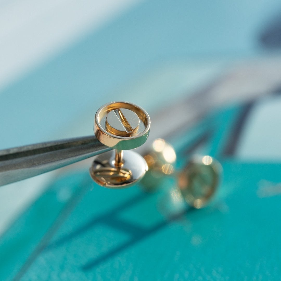 [⭐DORISW] LOVE EARRINGS PINK GOLD 10MM