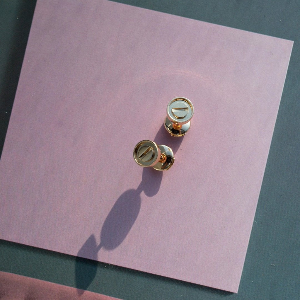 [⭐DORISW] LOVE EARRINGS PINK GOLD 10MM