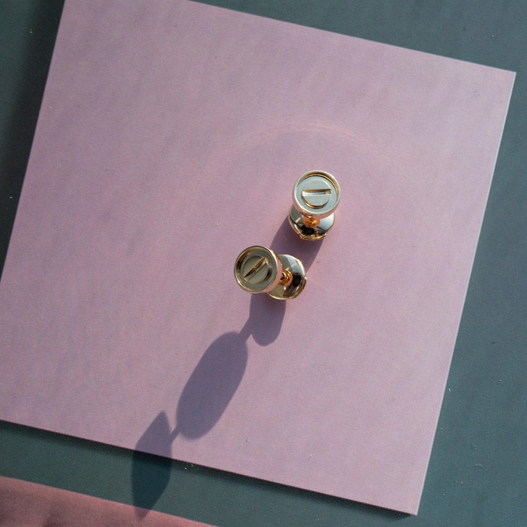 [⭐DORISW] LOVE EARRINGS PINK GOLD 10MM