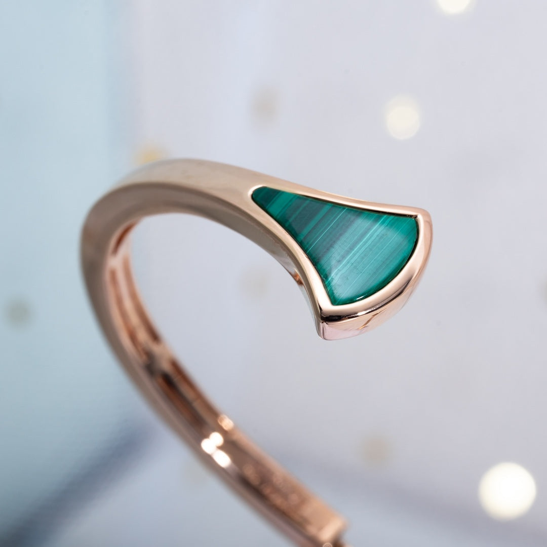 [⭐DORISW]DREAM BRACELET OPEN MALACHITE PINK GOLD