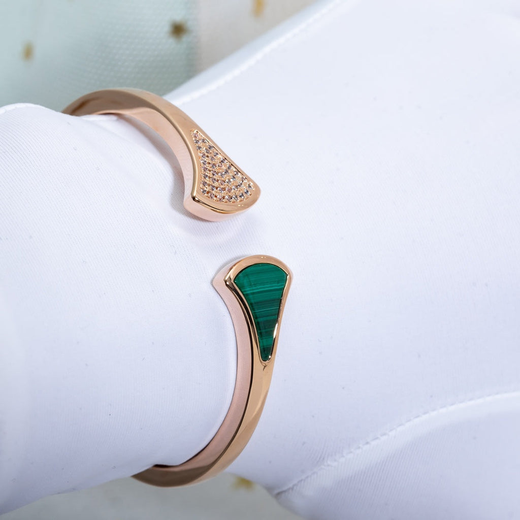 [⭐DORISW]DREAM BRACELET OPEN MALACHITE PINK GOLD