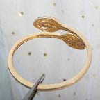 [⭐DORISW]SERPENTI BRACELET PINK GOLD DIAMOND DOUBLE SNAKE