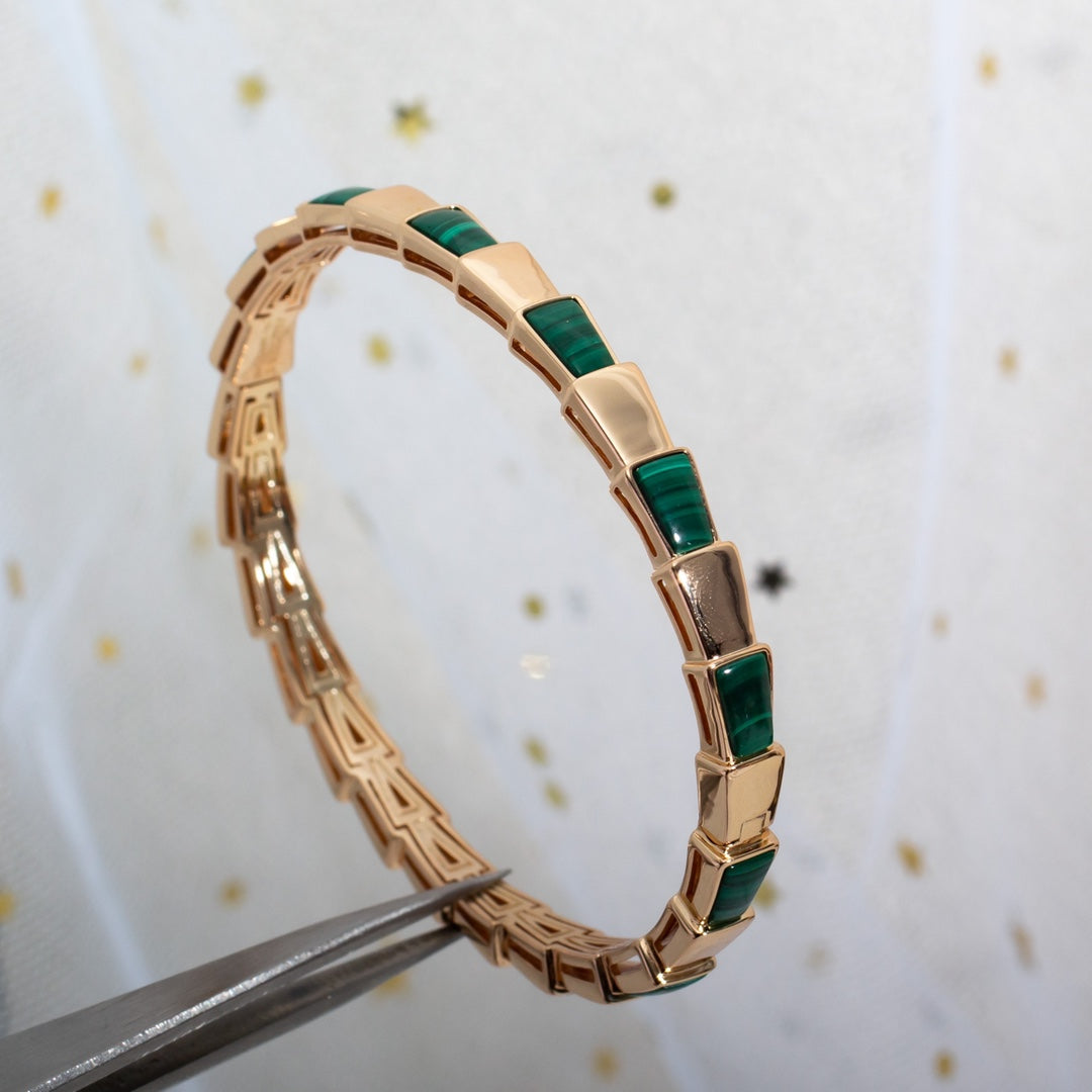 [⭐DORISW]SERPENTI BRACELET PINK GOLD MALACHITE