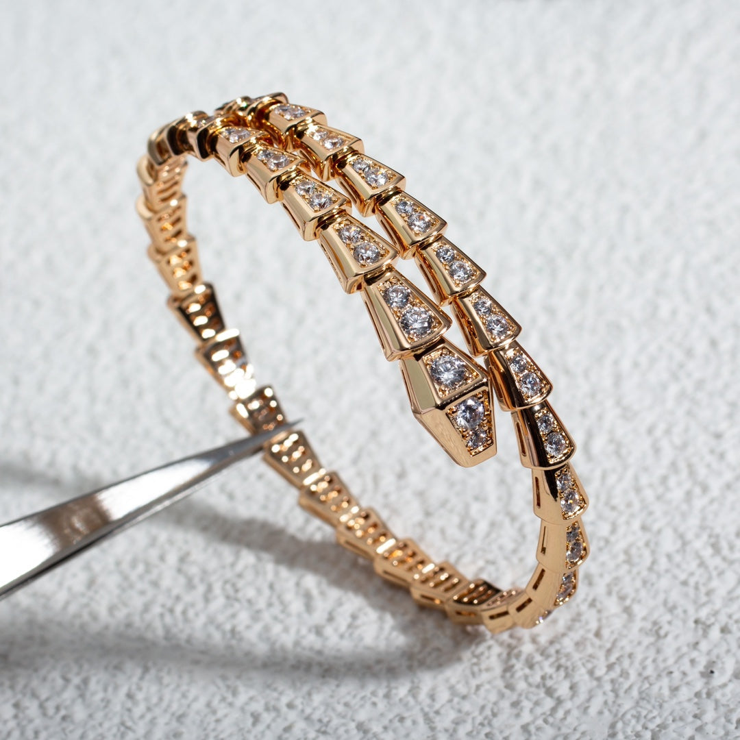 [⭐DORISW]SERPENTI BRACELET 6.8MM PINK GOLD DIAMOND