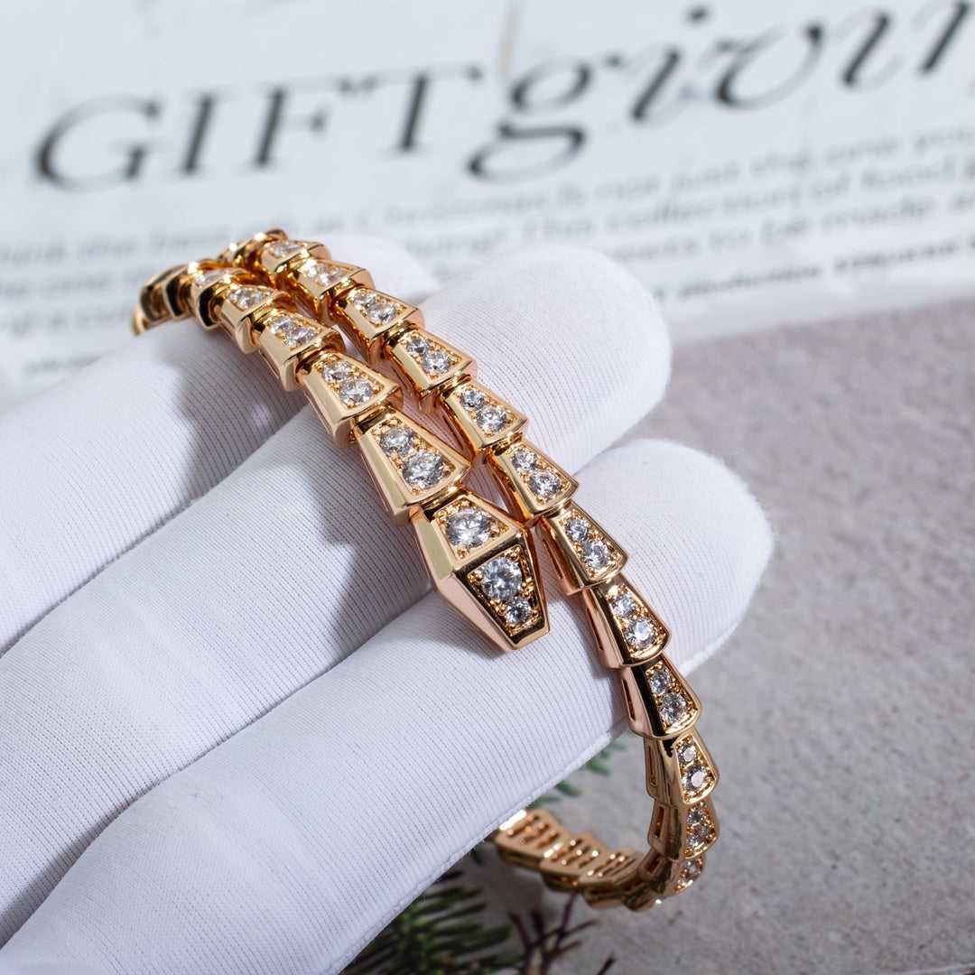 [⭐DORISW]SERPENTI BRACELET 6.8MM PINK GOLD DIAMOND