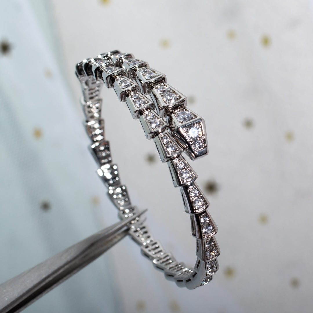 [⭐DORISW]SERPENTI BRACELET 6MM SILVER DIAMOND