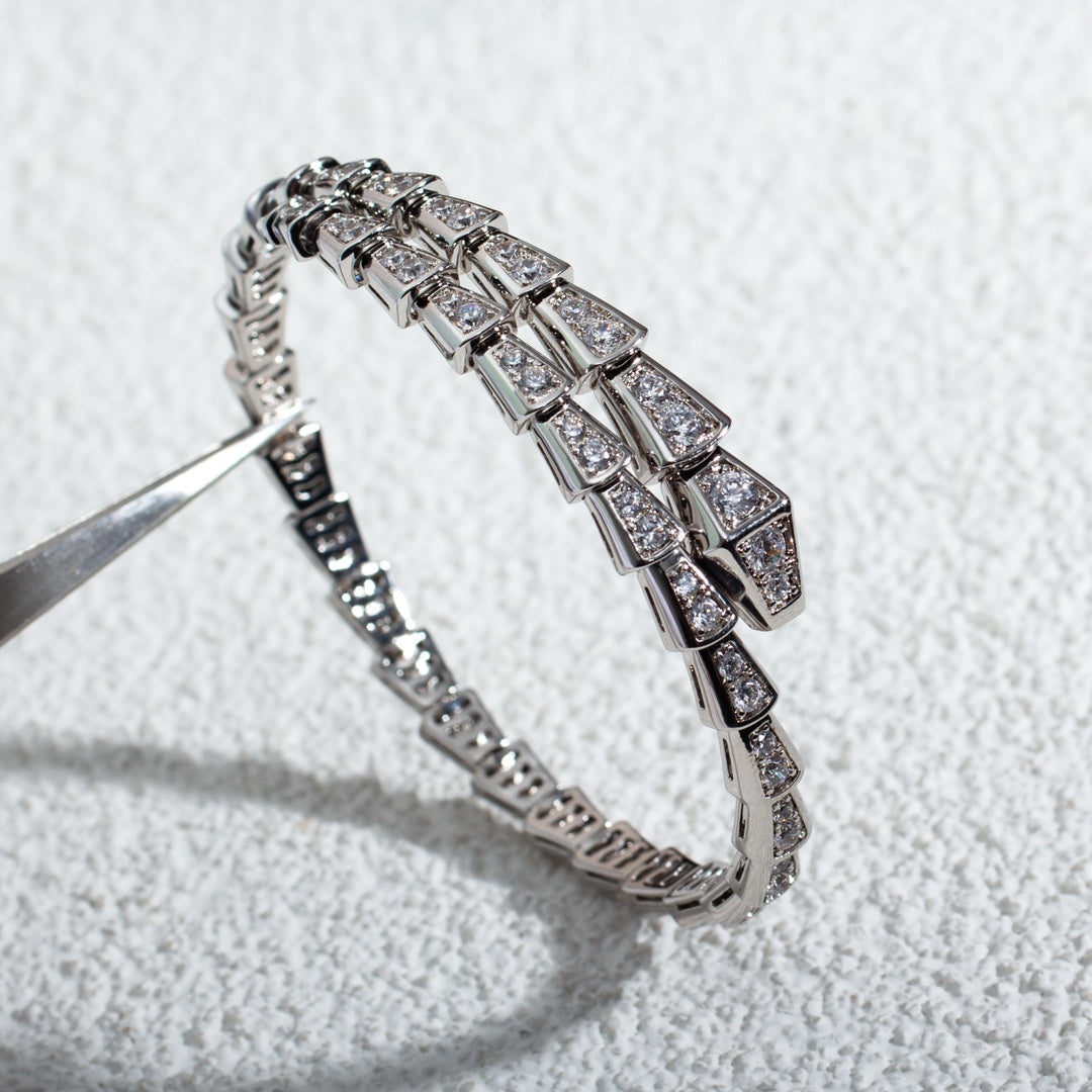 [⭐DORISW]SERPENTI BRACELET 6MM SILVER DIAMOND