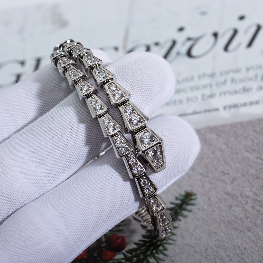 [⭐DORISW]SERPENTI BRACELET 6MM SILVER DIAMOND