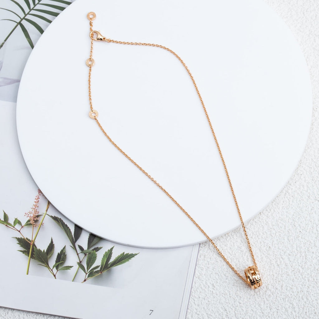 [⭐DORISW]PARENTESI NECKLACE PINK GOLD