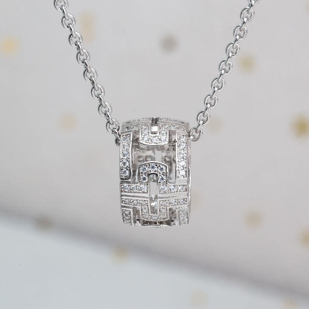 [⭐DORISW]PARENTESI NECKLACE SILVER DIAMOND