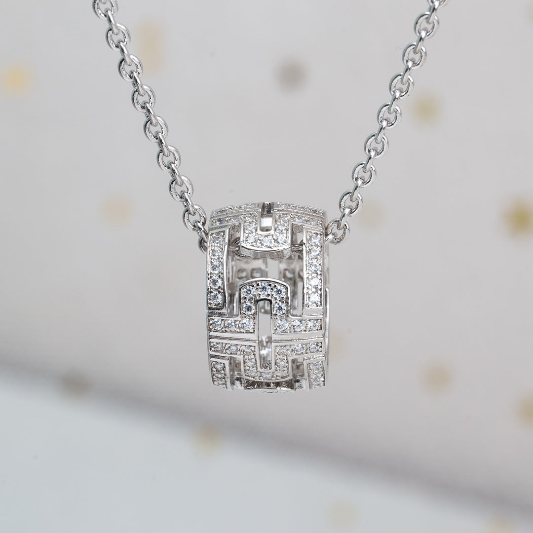 [⭐DORISW]PARENTESI HALSKETTE SILBER DIAMANT