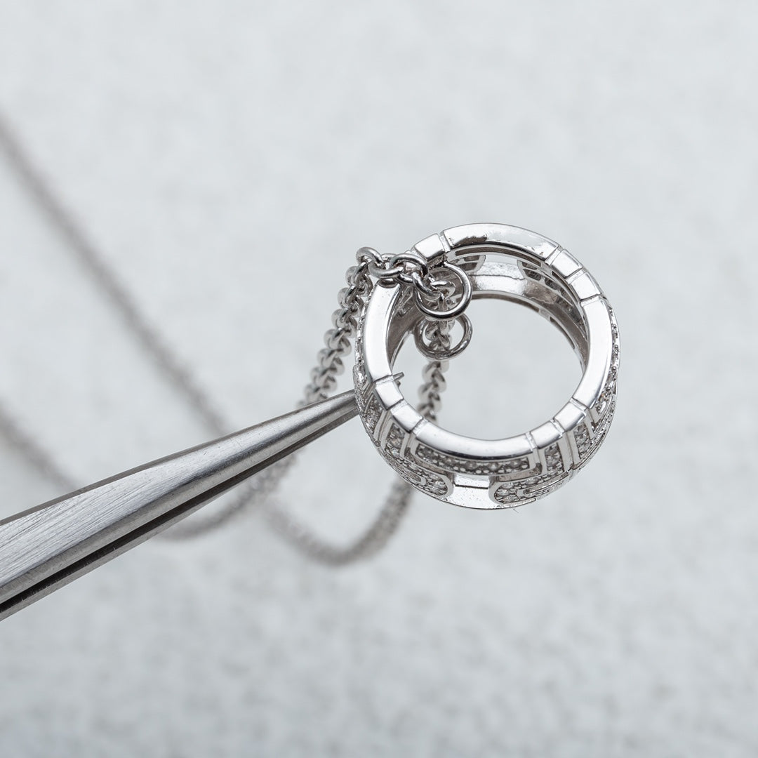 [⭐DORISW]PARENTESI HALSKETTE SILBER DIAMANT