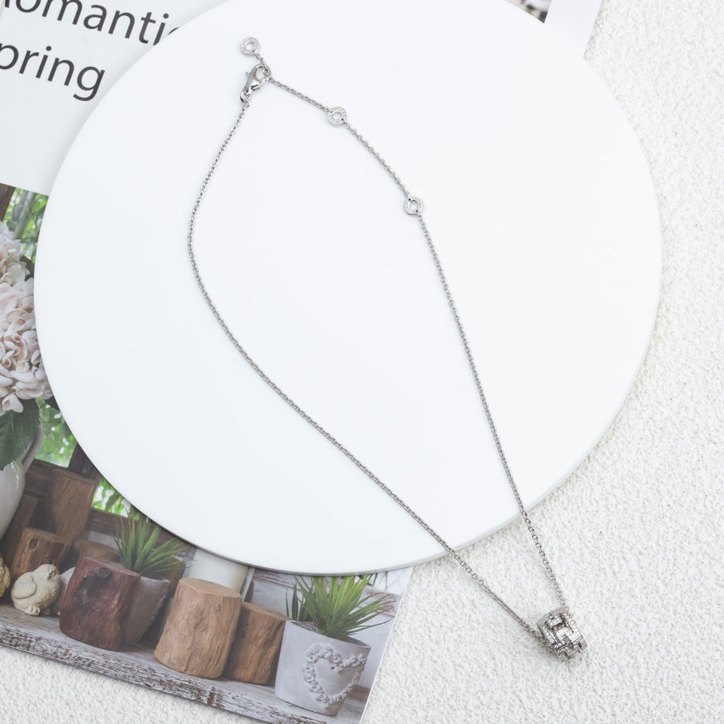 [⭐DORISW]PARENTESI NECKLACE SILVER DIAMOND