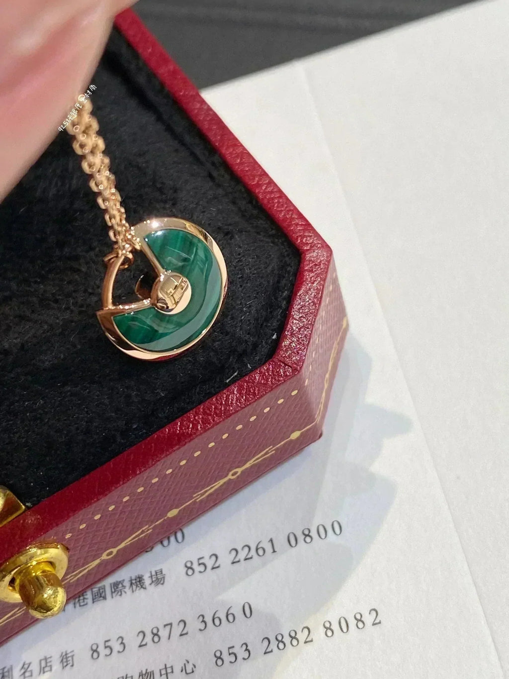 [⭐DORISW] AMULETTE ROSE GOLD MALACHITE NECKLACE
