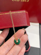[⭐DORISW] AMULETTE ROSE GOLD MALACHITE NECKLACE