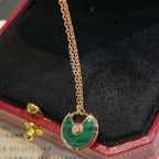 [⭐DORISW] AMULETTE ROSE GOLD MALACHITE NECKLACE