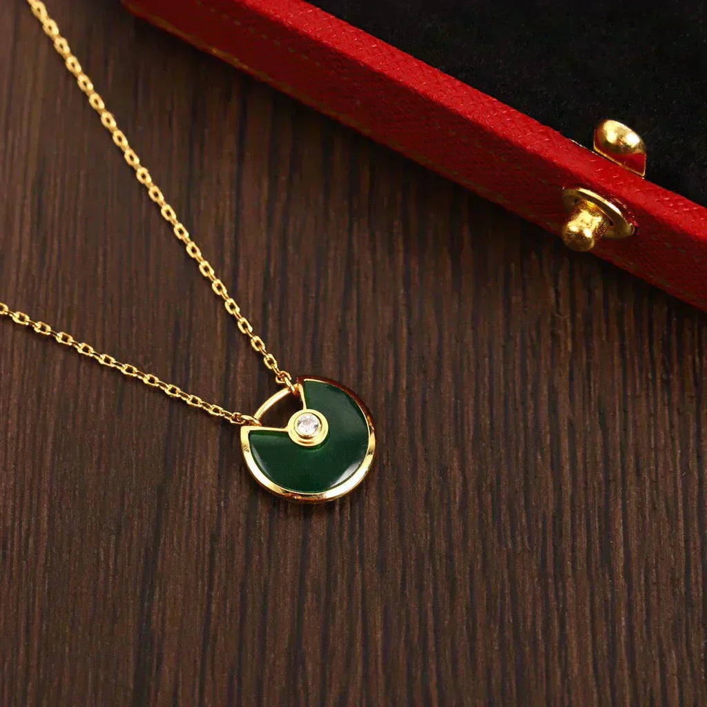 [⭐DORISW] AMULETTE GOLD MALACHITE NECKLACE