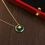 [⭐DORISW] AMULETTE GOLD MALACHITE NECKLACE