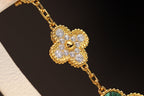 [⭐DORISW] CLOVER EARRINGS GOLD MALACHITE DIAMOND 3 MOTIF