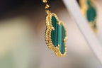 [⭐DORISW] CLOVER EARRINGS GOLD MALACHITE DIAMOND 3 MOTIF