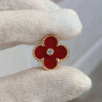 [⭐DORISW] CLOVER MEDIUM 1 MOTIFS CARNELIAN  DIAMOND earrings